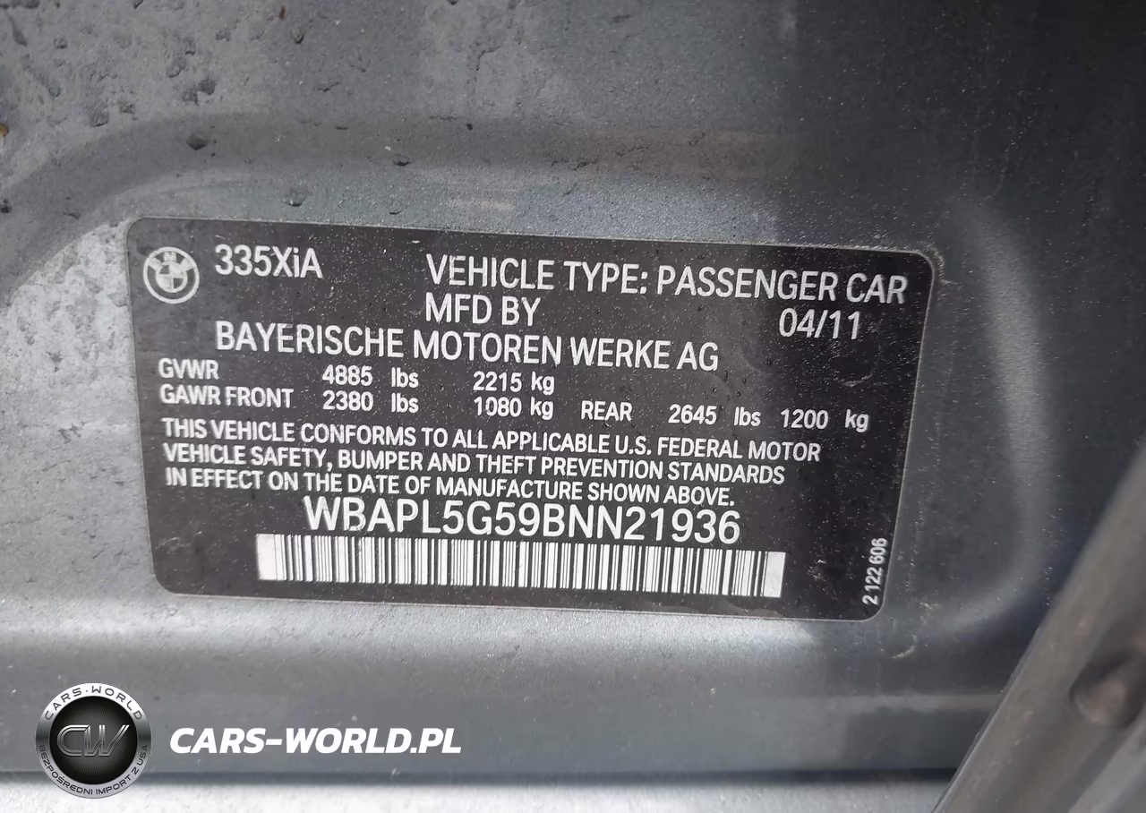 2011 BMW 335I xDrive VIN:WBAPL5G59BNN21936 - 9