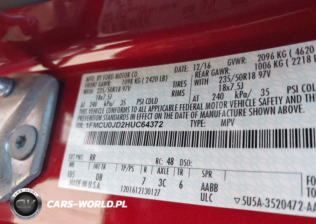 2017 Ford Escape Titanium VIN:1FMCU0JD2HUC64372 - 9