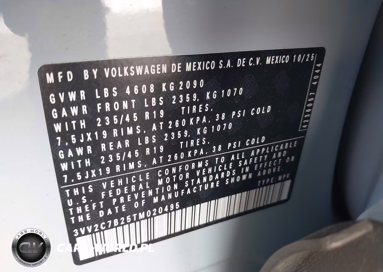 2026 Volkswagen Taos Se Black VIN:3VV2C7B25TM020495 - 9