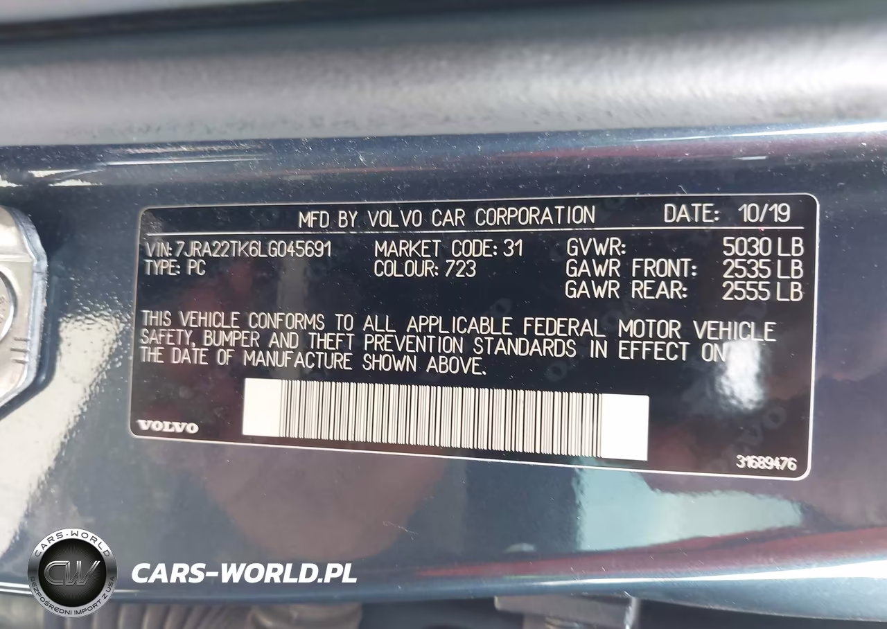 2020 Volvo S60 T6 Momentum VIN:7JRA22TK6LG045691 - 9