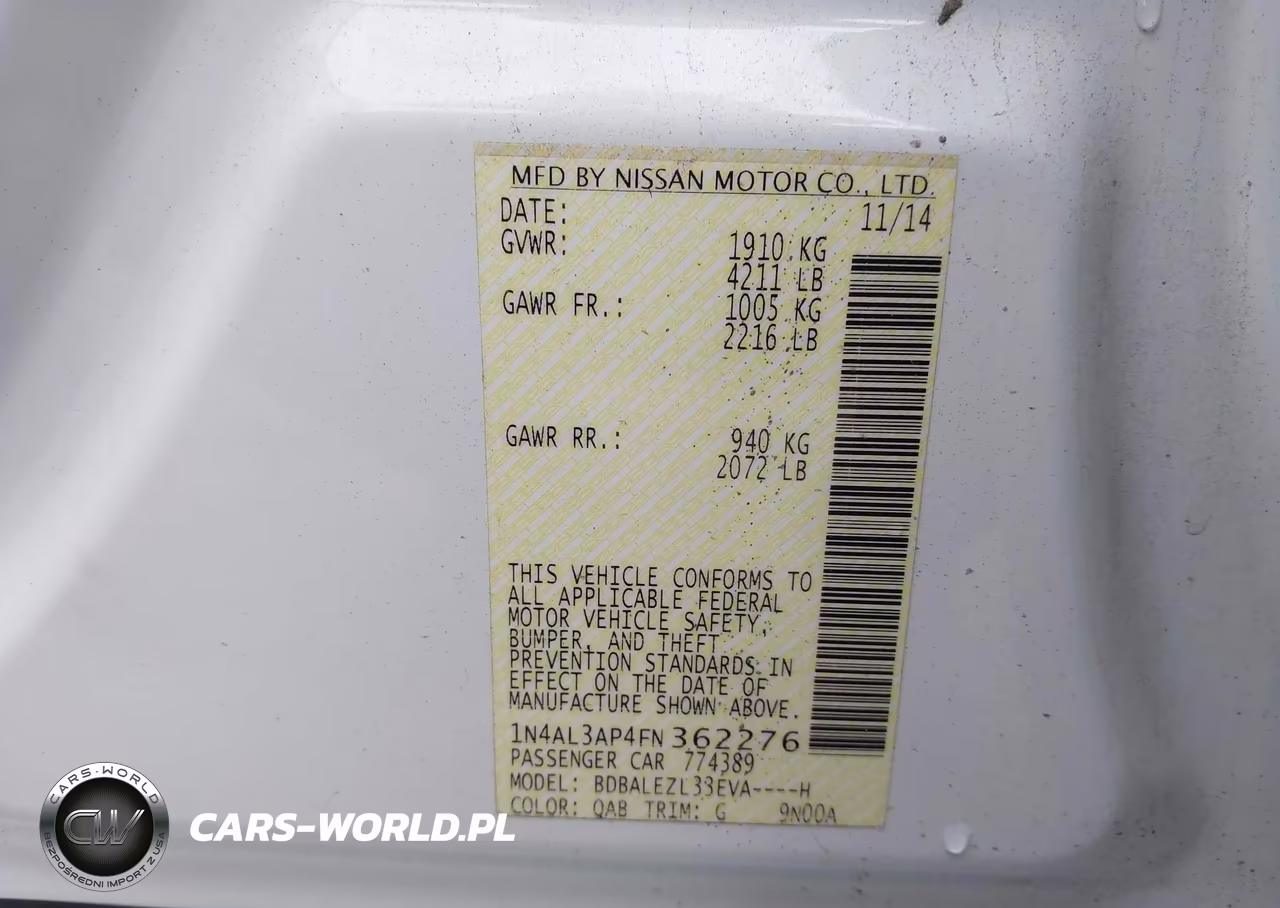 2015 Nissan Altima 2.5 S VIN:1N4AL3AP4FN362276 - 9