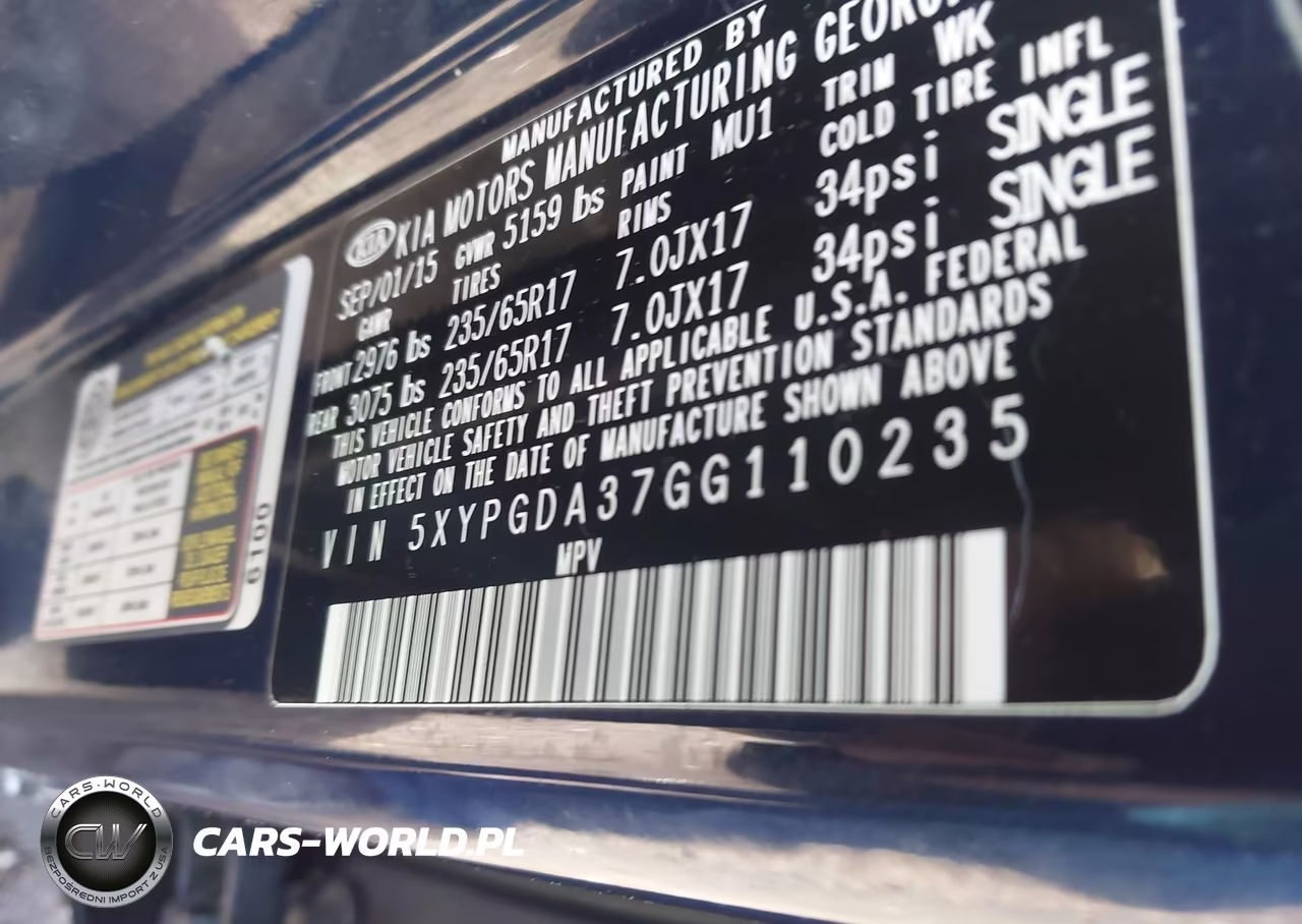 2016 Kia Sorento 2.4L Lx VIN:5XYPGDA37GG110235 - 9