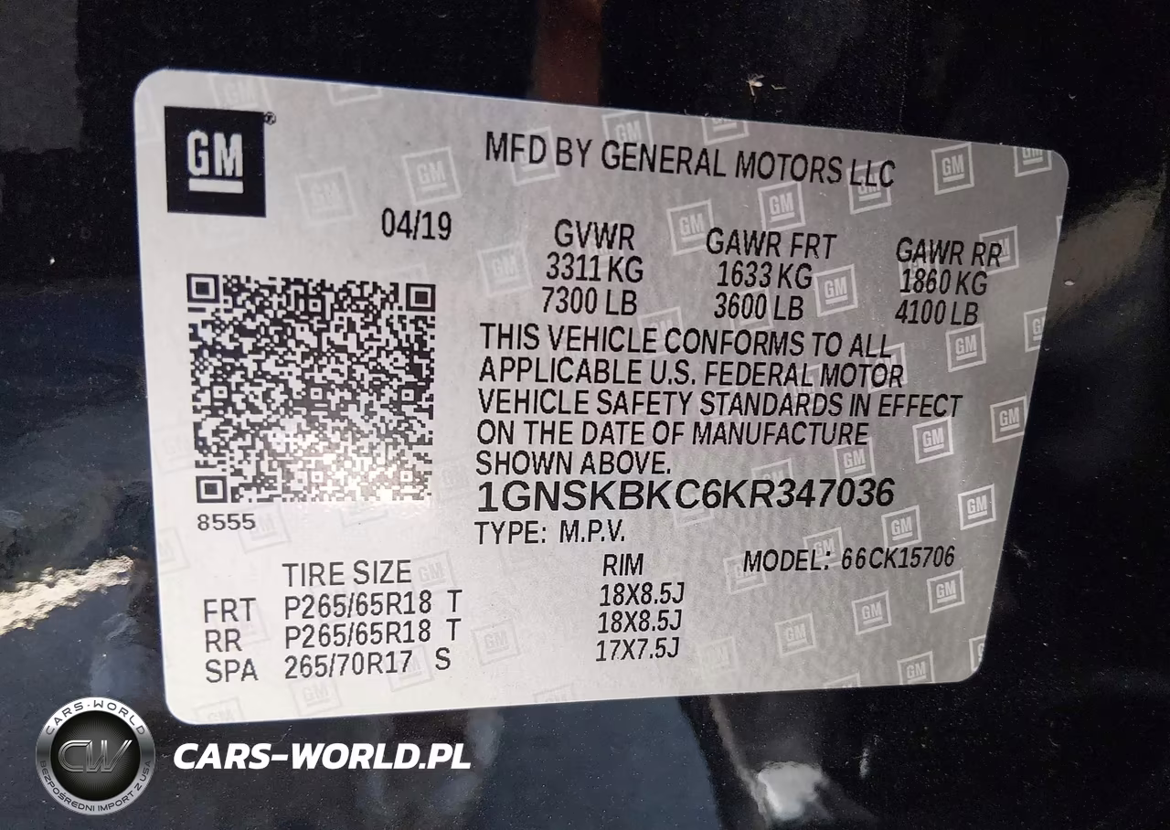 2019 Chevrolet Tahoe Lt VIN:1GNSKBKC6KR347036 - 9