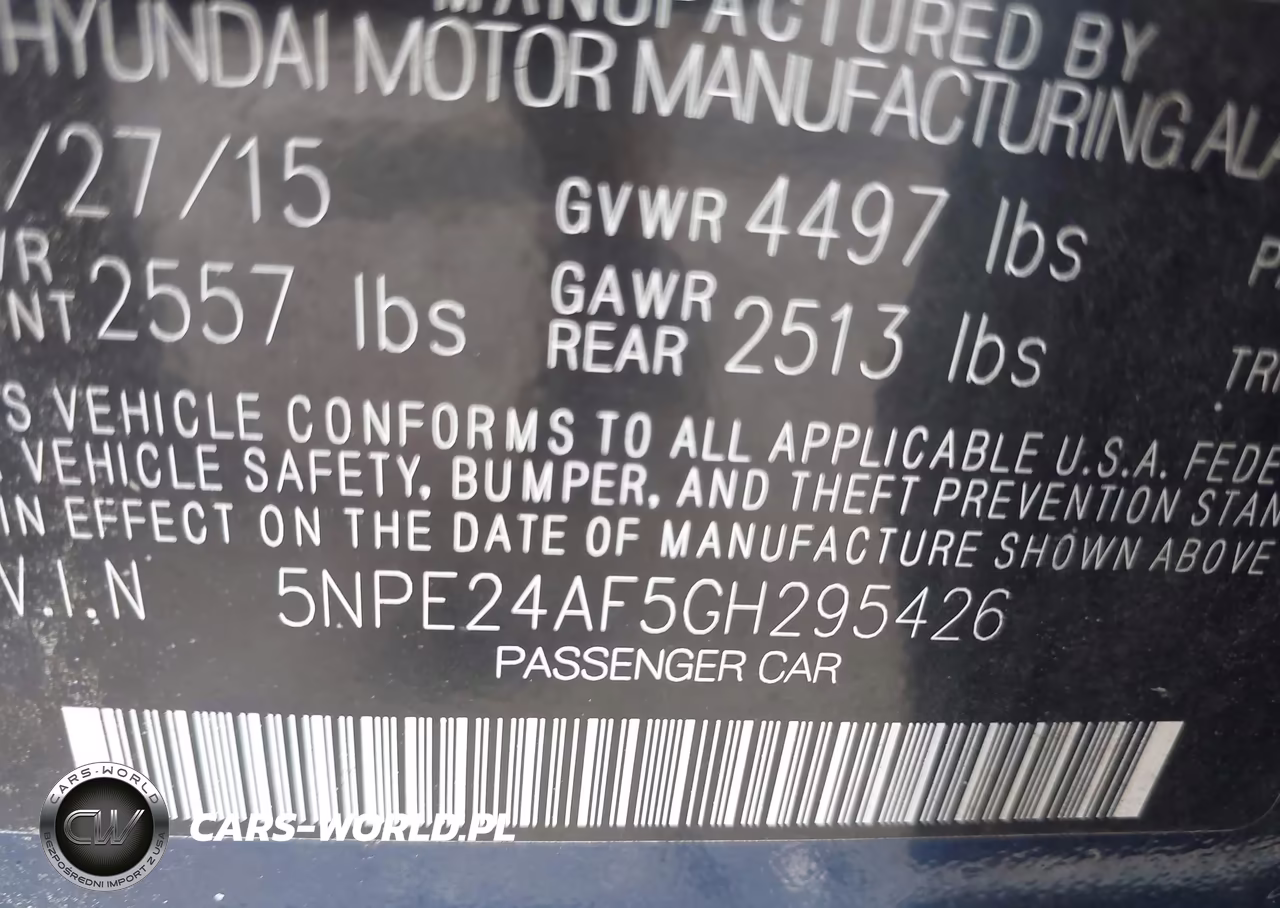 2016 Hyundai Sonata Se VIN:5NPE24AF5GH295426 - 9