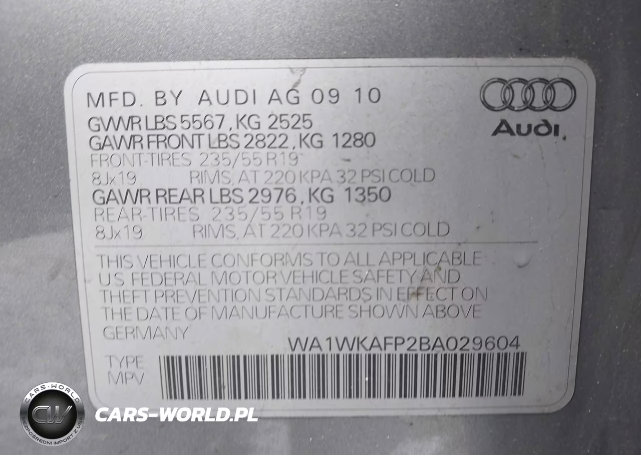 2011 Audi Q5 3.2 Premium Plus VIN:WA1WKAFP2BA029604 - 9