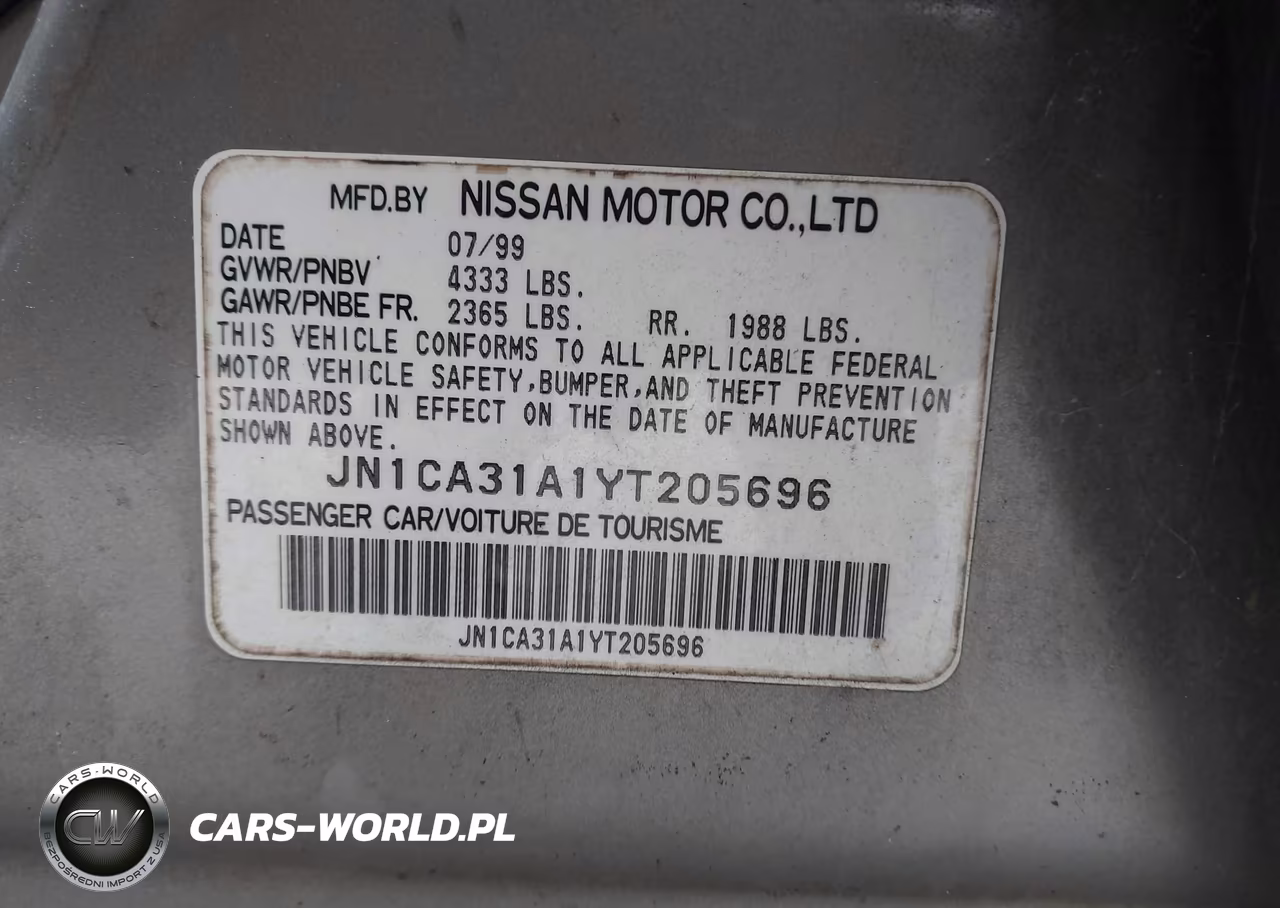 2000 Nissan Maxima Gle-Gxe-Se VIN:JN1CA31A1YT205696 - 9
