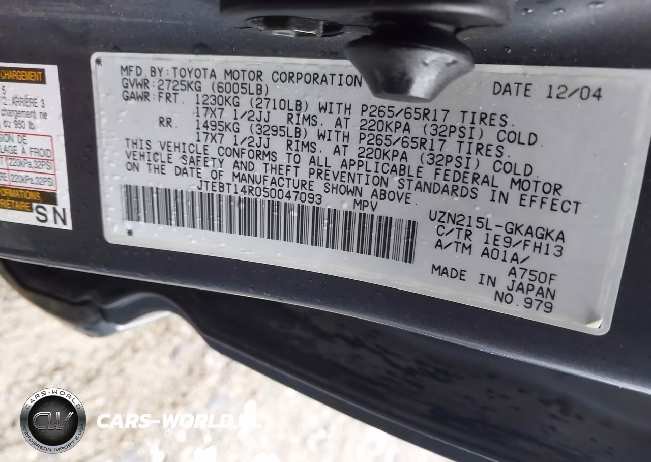 2005 Toyota 4Runner Sr5 Sport V8 VIN:JTEBT14R050047093 - 9