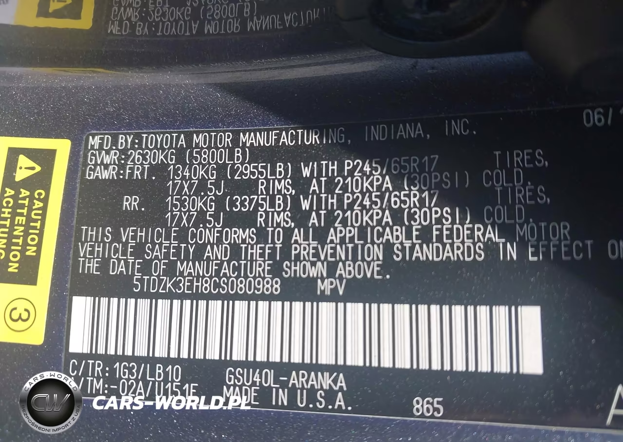 2012 Toyota Highlander Se V6 VIN:5TDZK3EH8CS080988 - 9