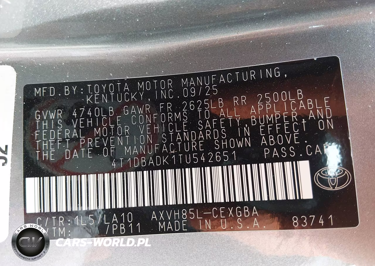 2026 Toyota Camry Xle VIN:4T1DBADK1TU542651 - 9