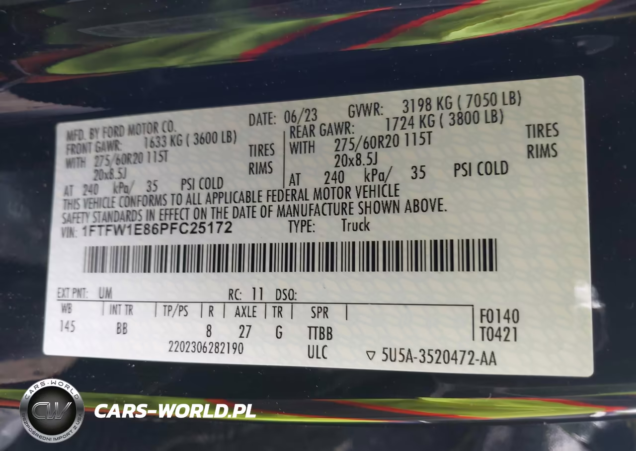 2023 Ford F-150 Platinum VIN:1FTFW1E86PFC25172 - 9