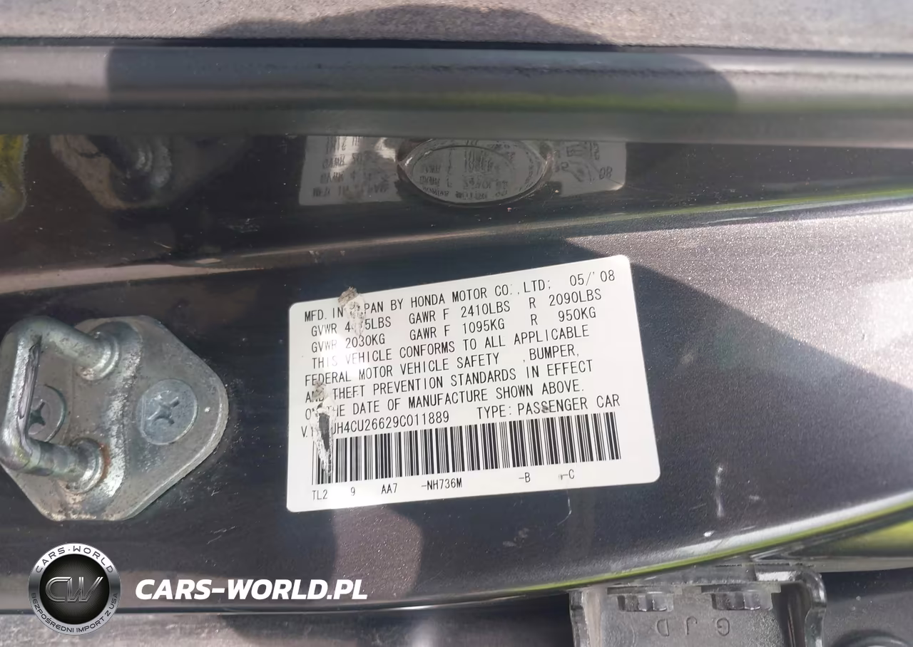2009 Acura Tsx VIN:JH4CU26629C011889 - 9