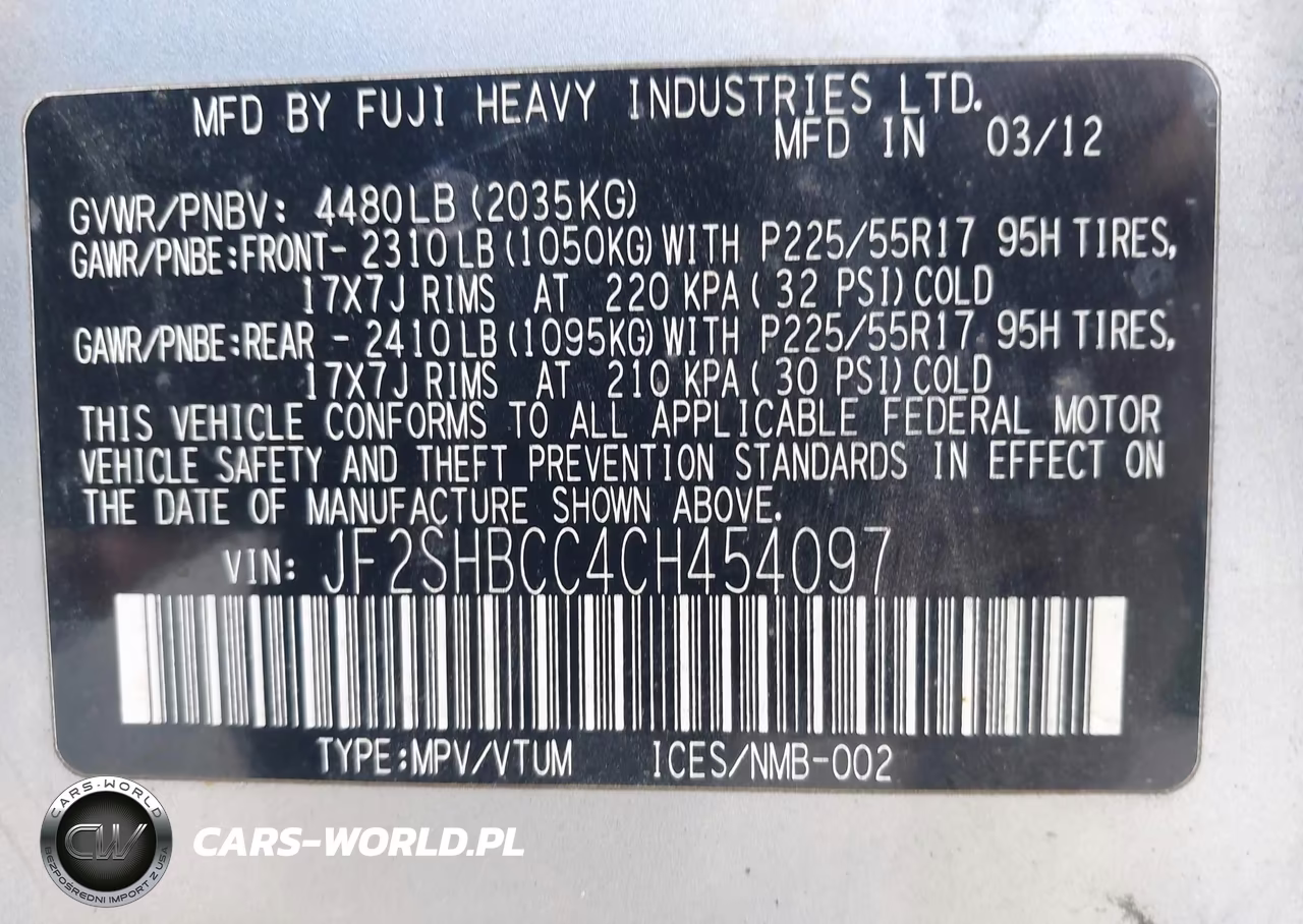 2012 Subaru Forester 2.5X Premium VIN:JF2SHBCC4CH454097 - 9