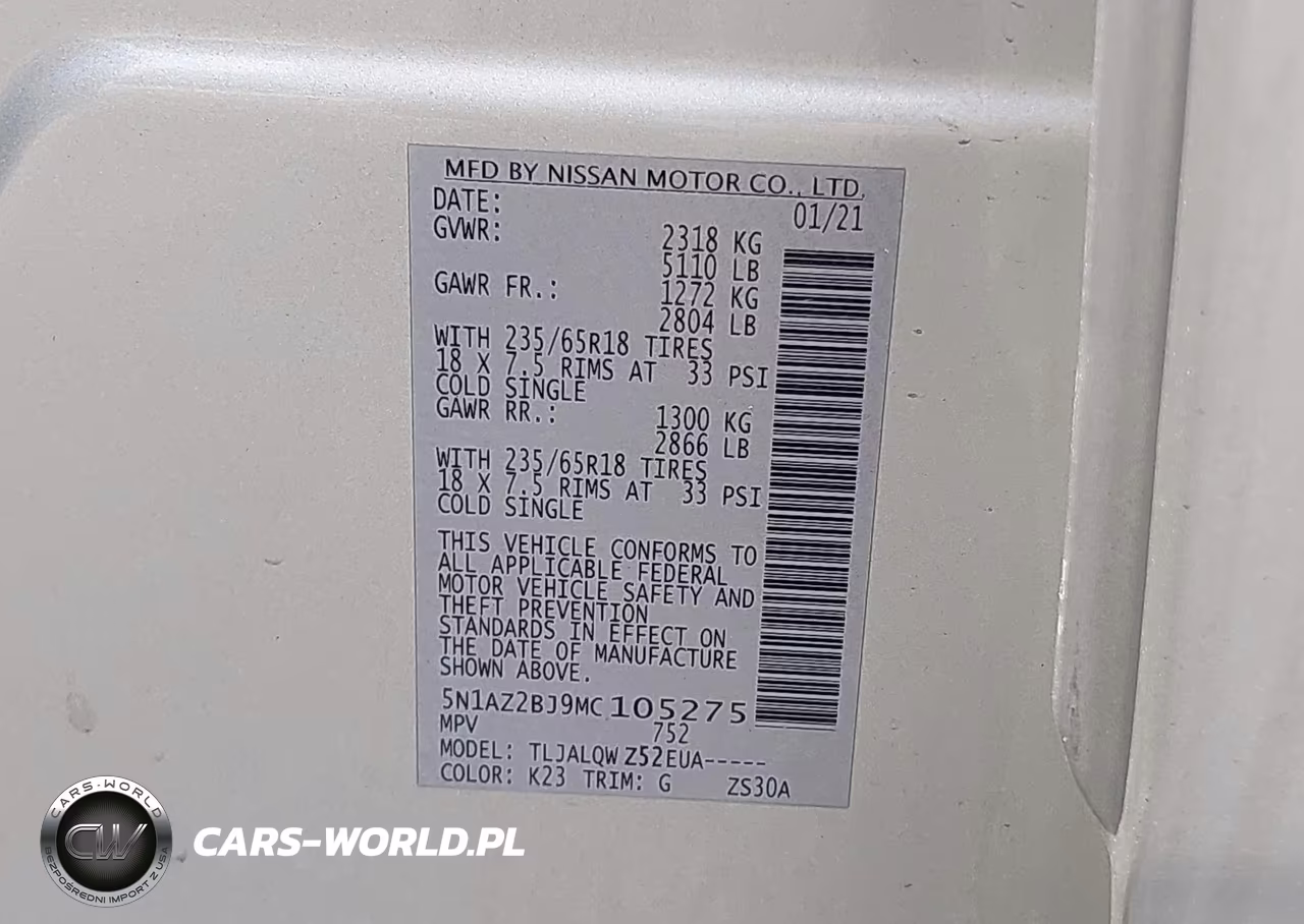 2021 Nissan Murano Sv VIN:5N1AZ2BJ9MC105275 - 9