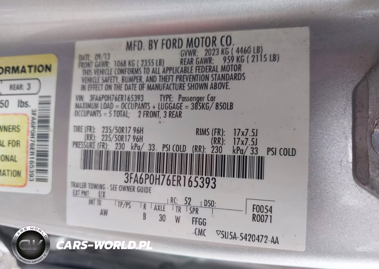 2014 Ford Fusion Se VIN:3FA6P0H76ER165393 - 9
