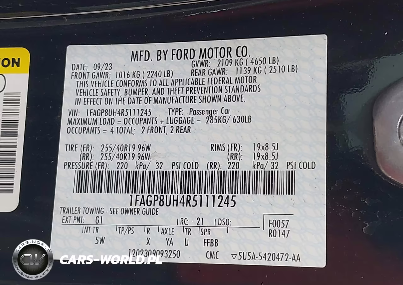 2024 Ford Mustang VIN:1FAGP8UH4R5111245 - 9