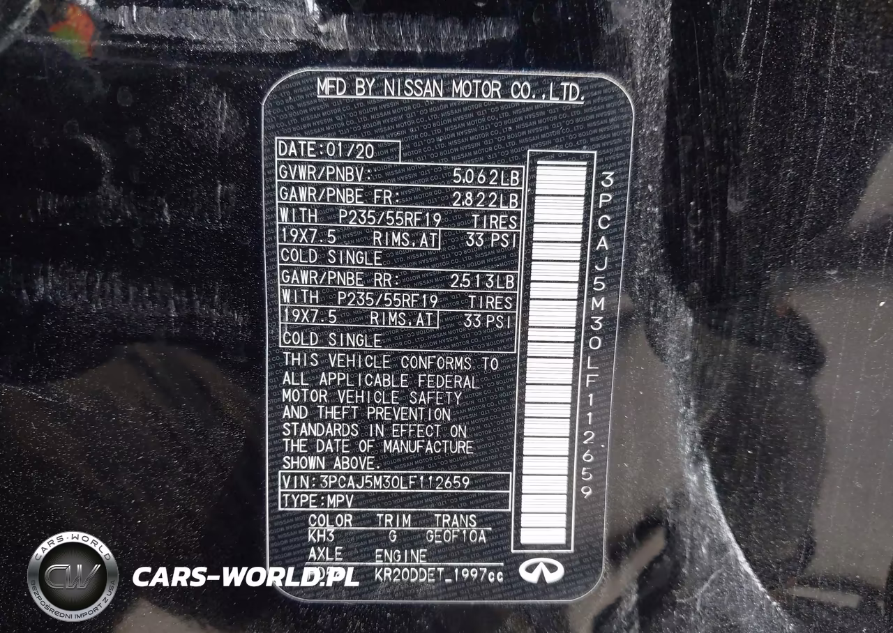 2020 Infiniti Qx50 Luxe Awd VIN:3PCAJ5M30LF112659 - 9