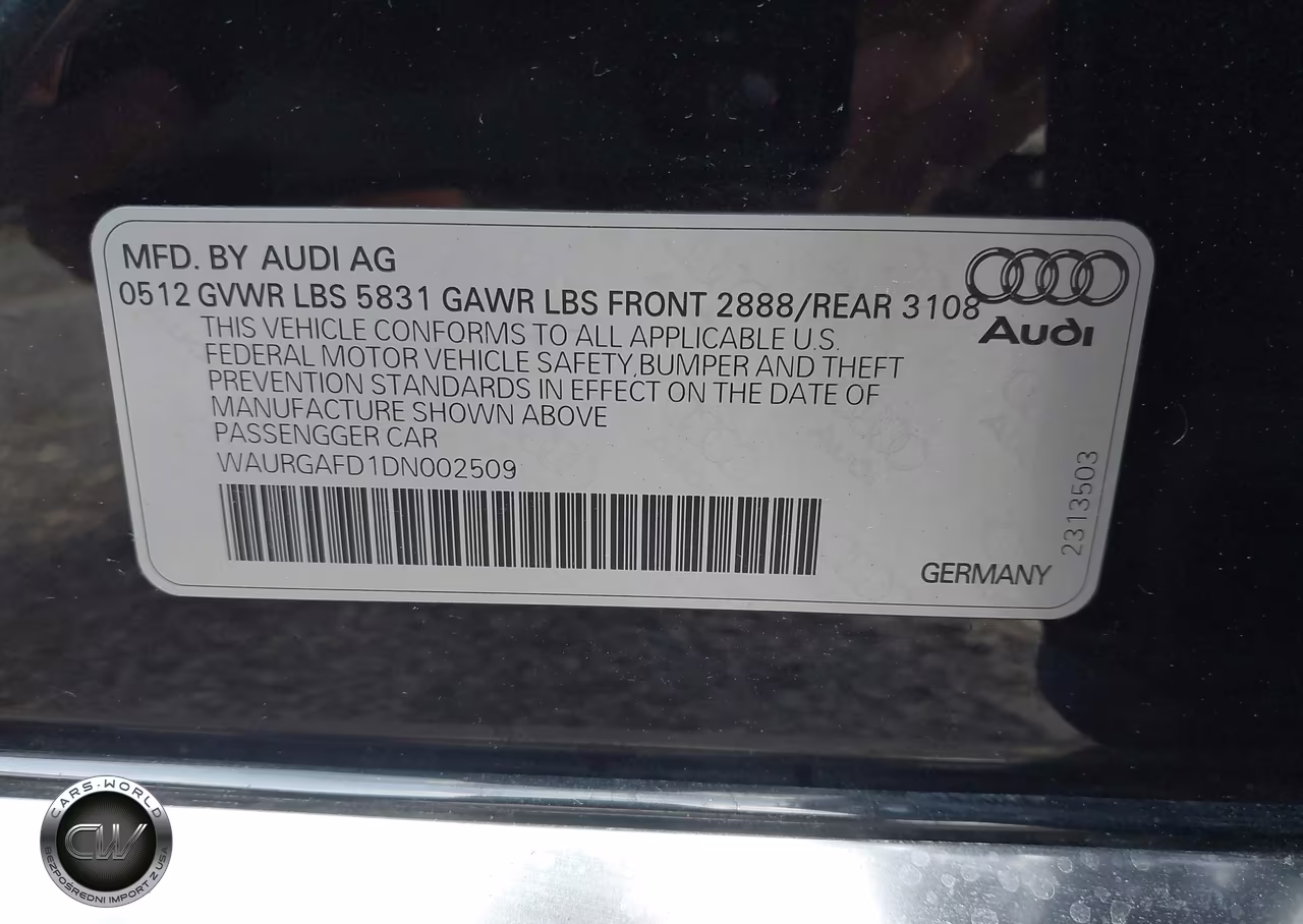 2013 Audi A8 L 3.0T VIN:WAURGAFD1DN002509 - 9
