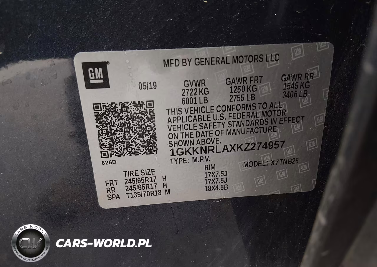 2019 GMC Acadia Sle-1 VIN:1GKKNRLAXKZ274957 - 9