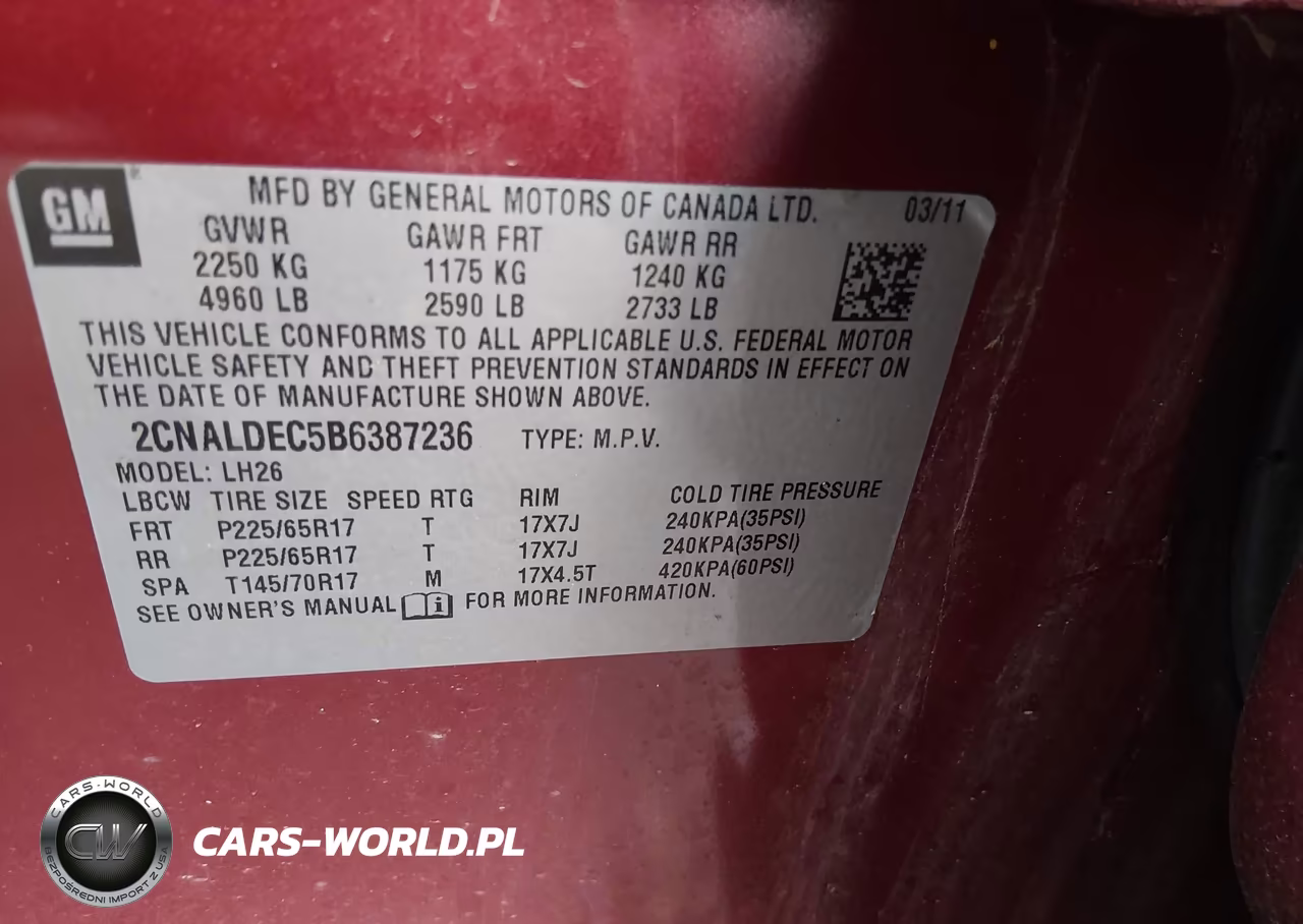 2011 Chevrolet Equinox Lt W-1Lt VIN:2CNALDEC5B6387236 - 9