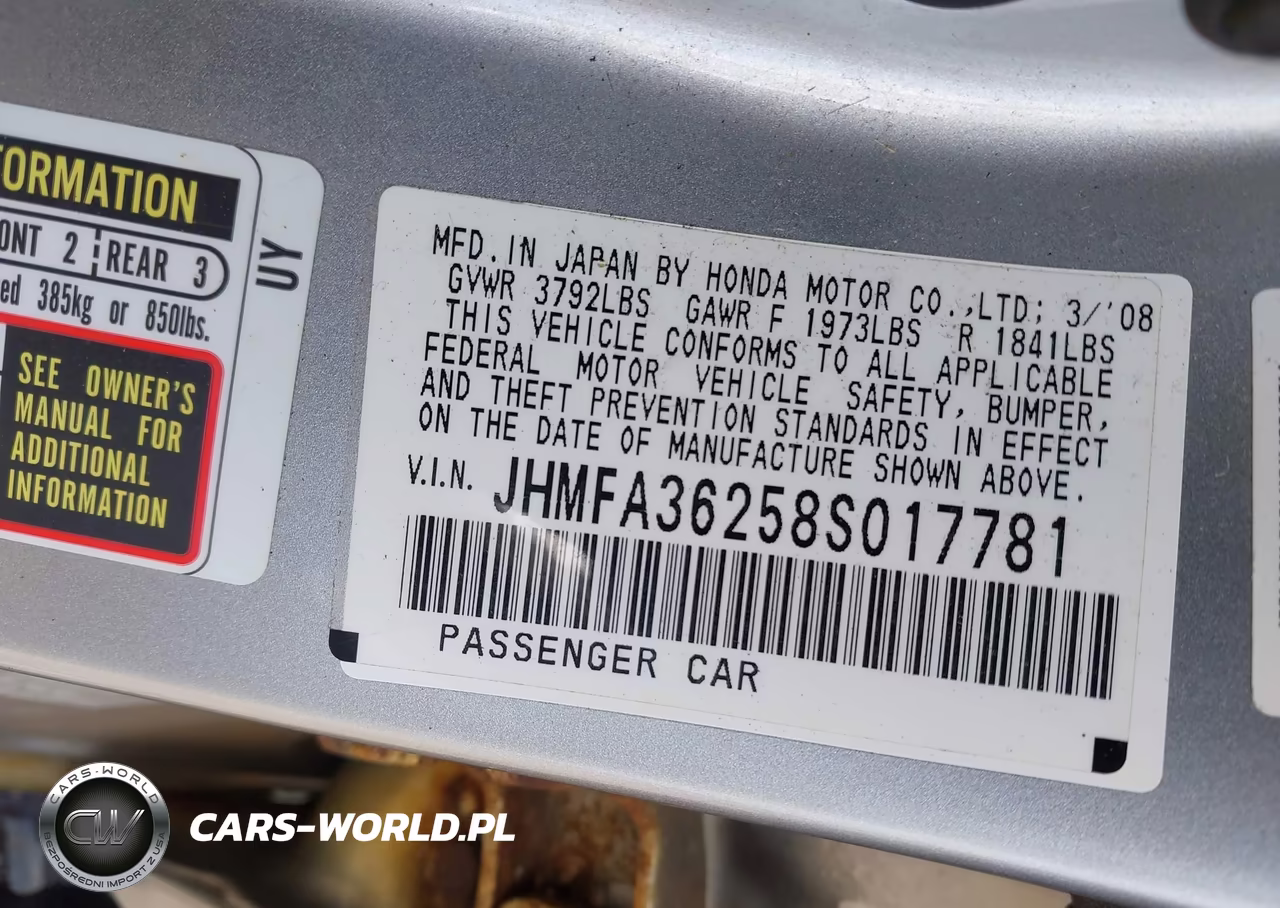 2008 Honda Civic Hybrid VIN:JHMFA36258S017781 - 9