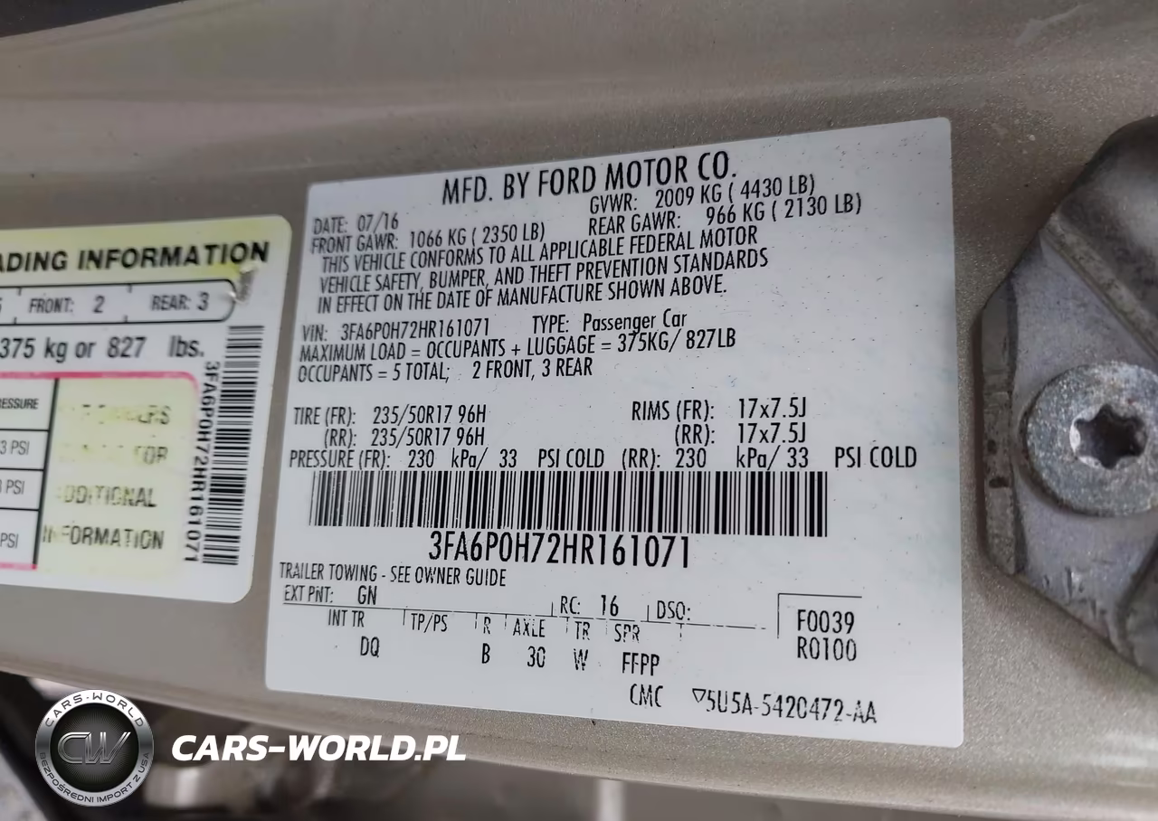 2017 Ford Fusion Se VIN:3FA6P0H72HR161071 - 9