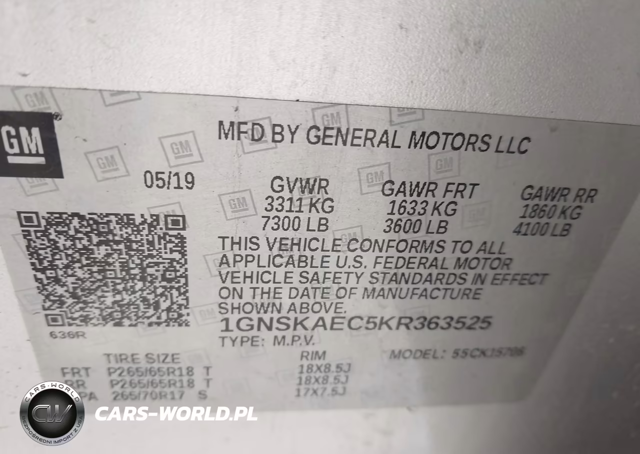 2019 Chevrolet Tahoe Ls VIN:1GNSKAEC5KR363525 - 9