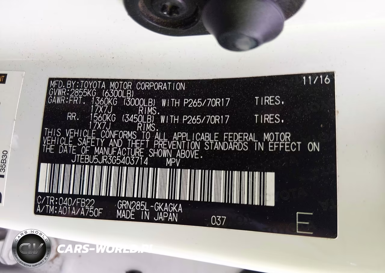 2016 Toyota 4Runner Sr5 VIN:JTEBU5JR3G5403714 - 9