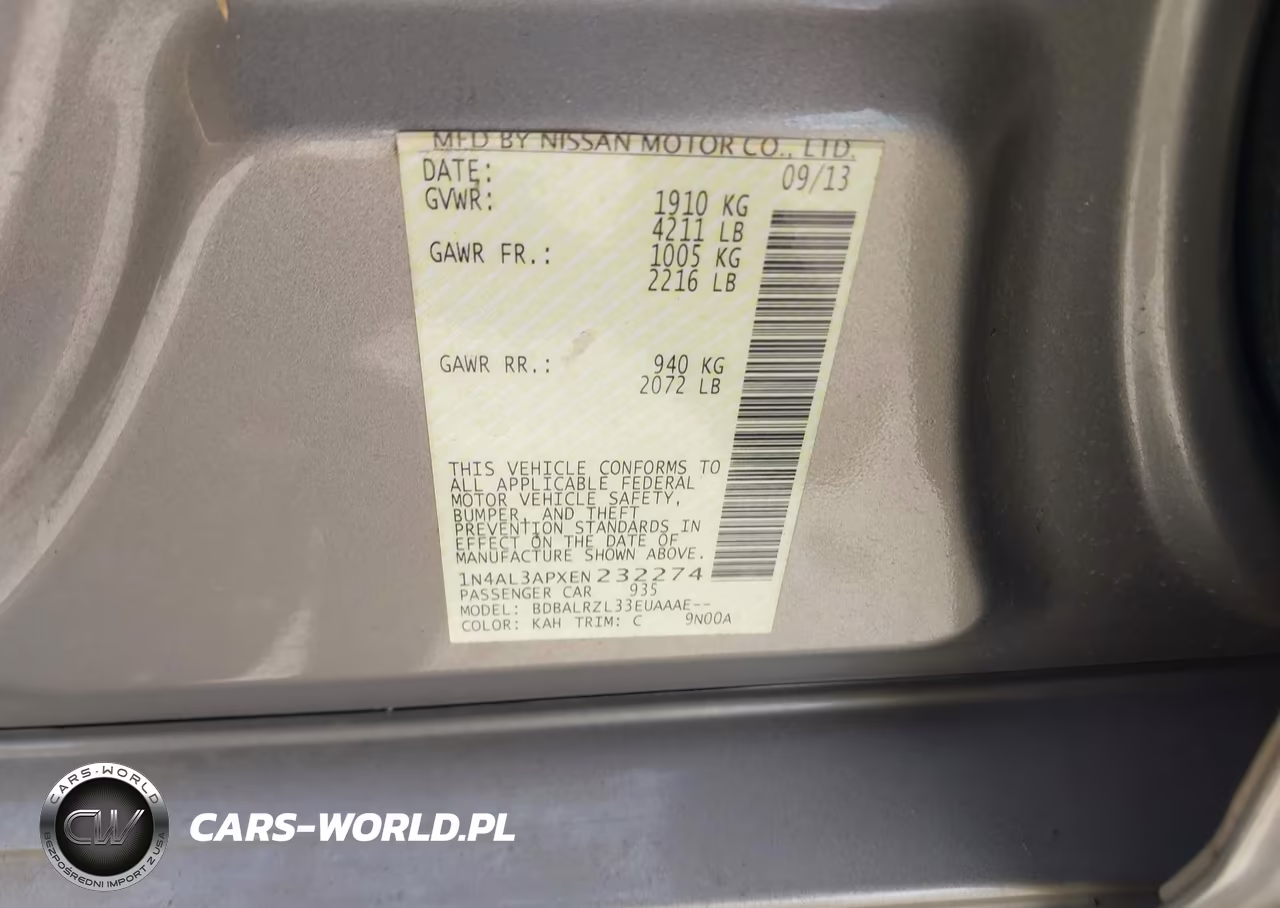 2014 Nissan Altima 2.5 S VIN:1N4AL3APXEN232274 - 9