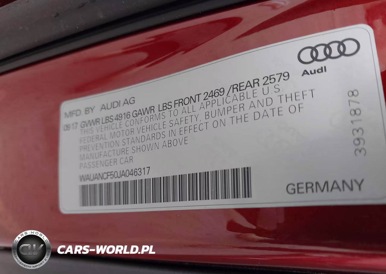 2018 Audi A5 2.0T Premium VIN:WAUANCF50JA046317 - 9