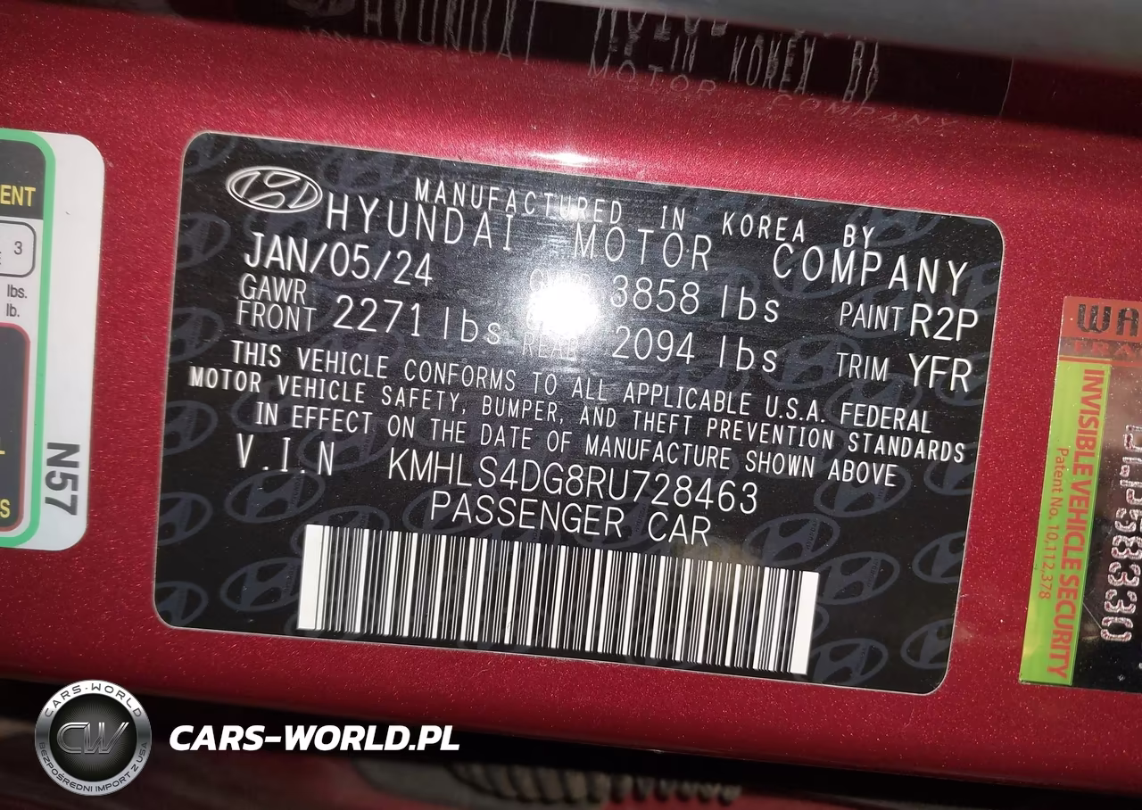 2024 Hyundai Elantra Sel VIN:KMHLS4DG8RU728463 - 9