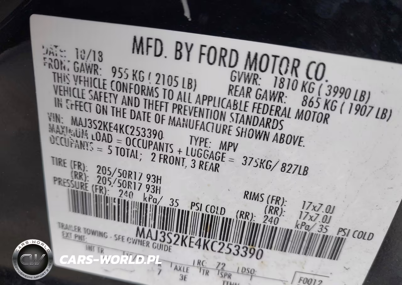 2019 Ford Ecosport Titanium VIN:MAJ3S2KE4KC253390 - 9