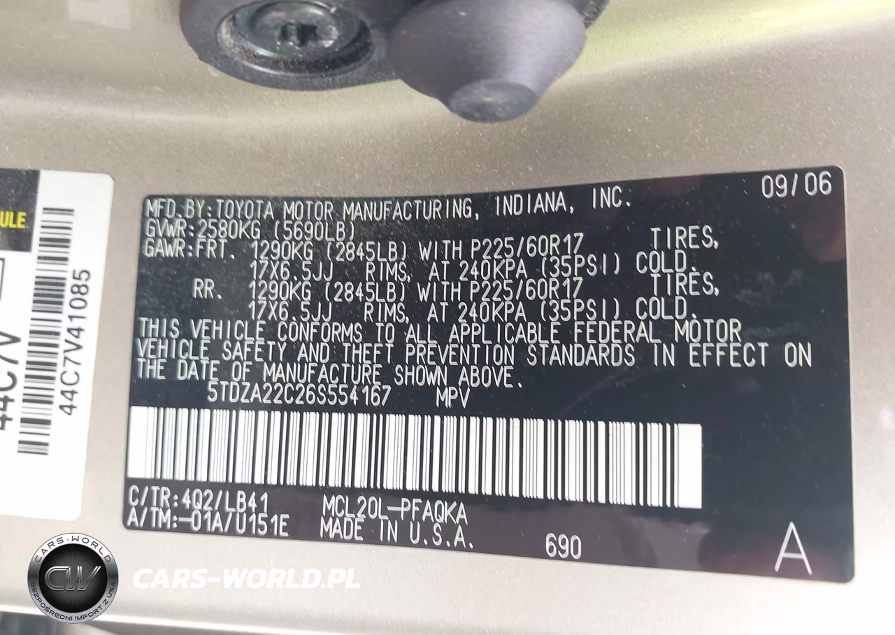 2006 Toyota Sienna Xle VIN:5TDZA22C26S554167 - 9