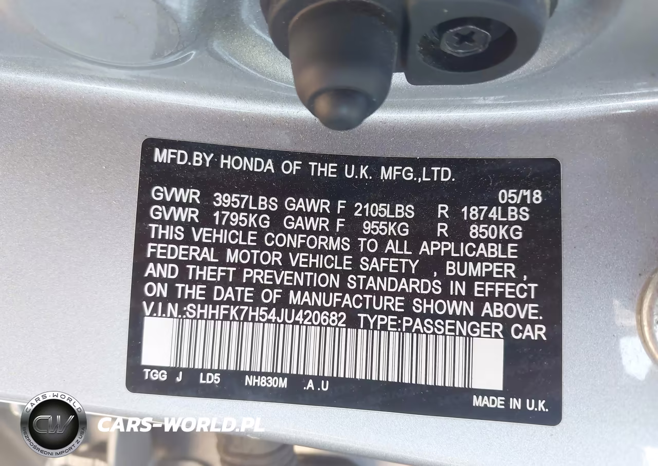 2018 Honda Civic Ex VIN:SHHFK7H54JU420682 - 9