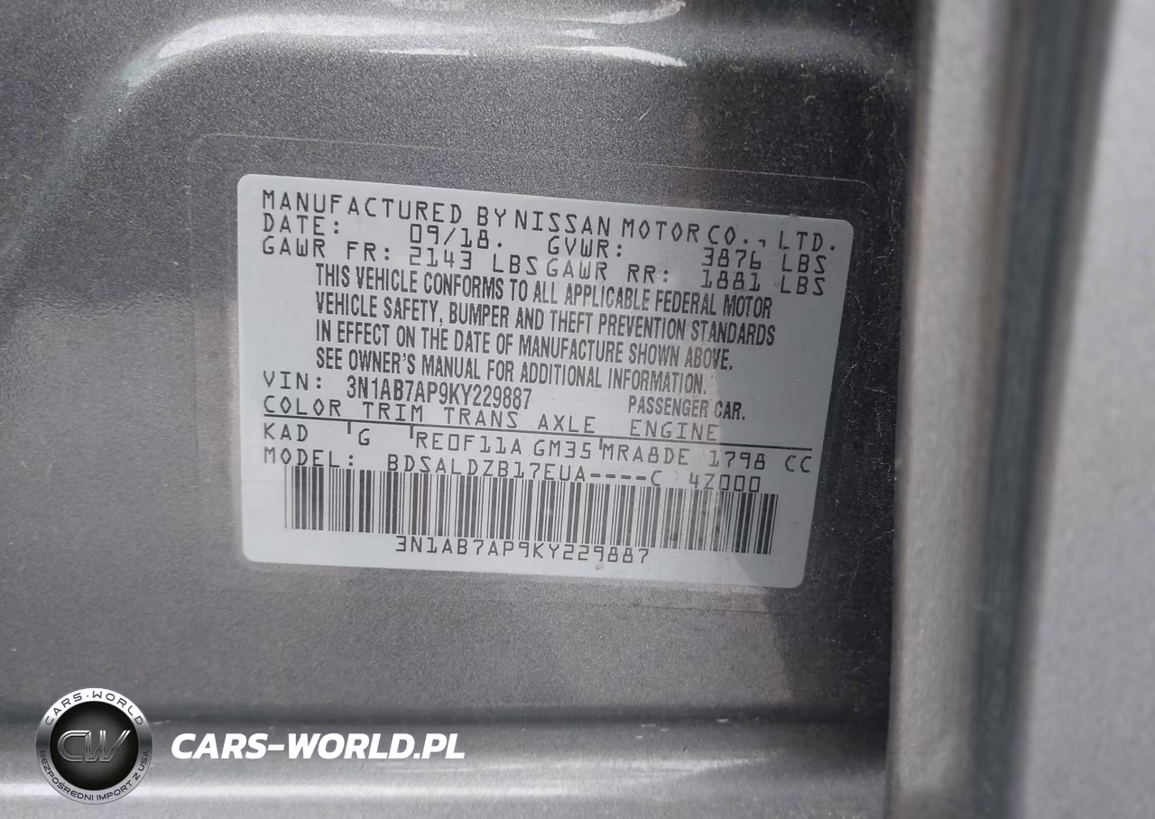 2019 Nissan Sentra Sv VIN:3N1AB7AP9KY229887 - 9