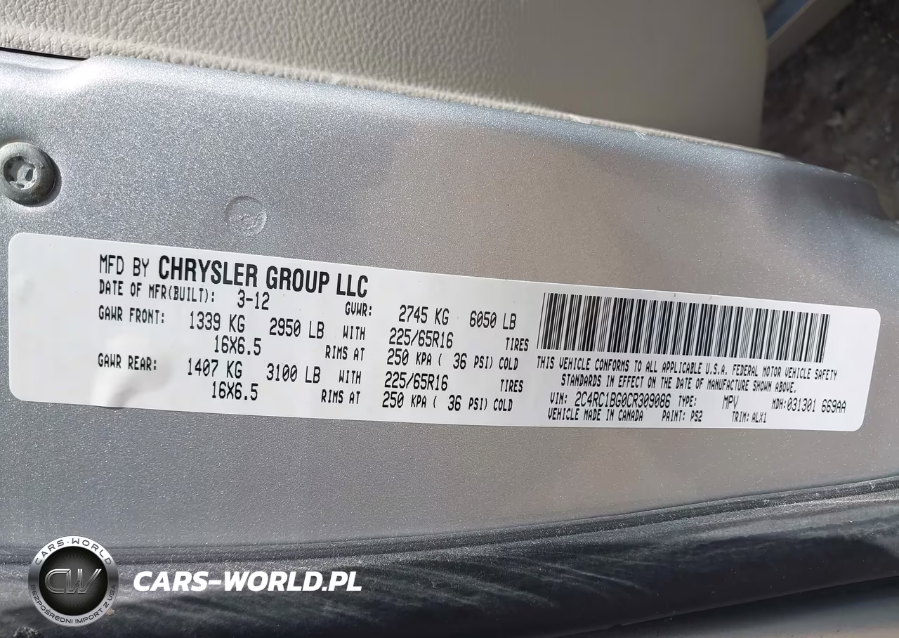 2012 Chrysler Town & Country Touring VIN:2C4RC1BG0CR309086 - 9