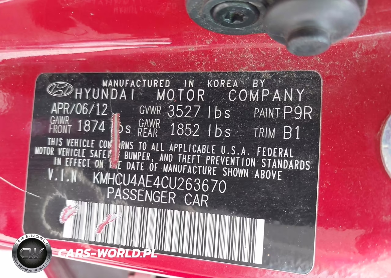 2012 Hyundai Accent Gls VIN:KMHCU4AE4CU263670 - 9