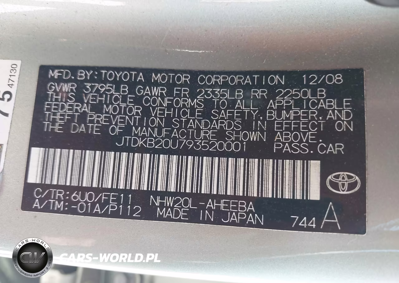 2009 Toyota Prius VIN:JTDKB20U793520001 - 9