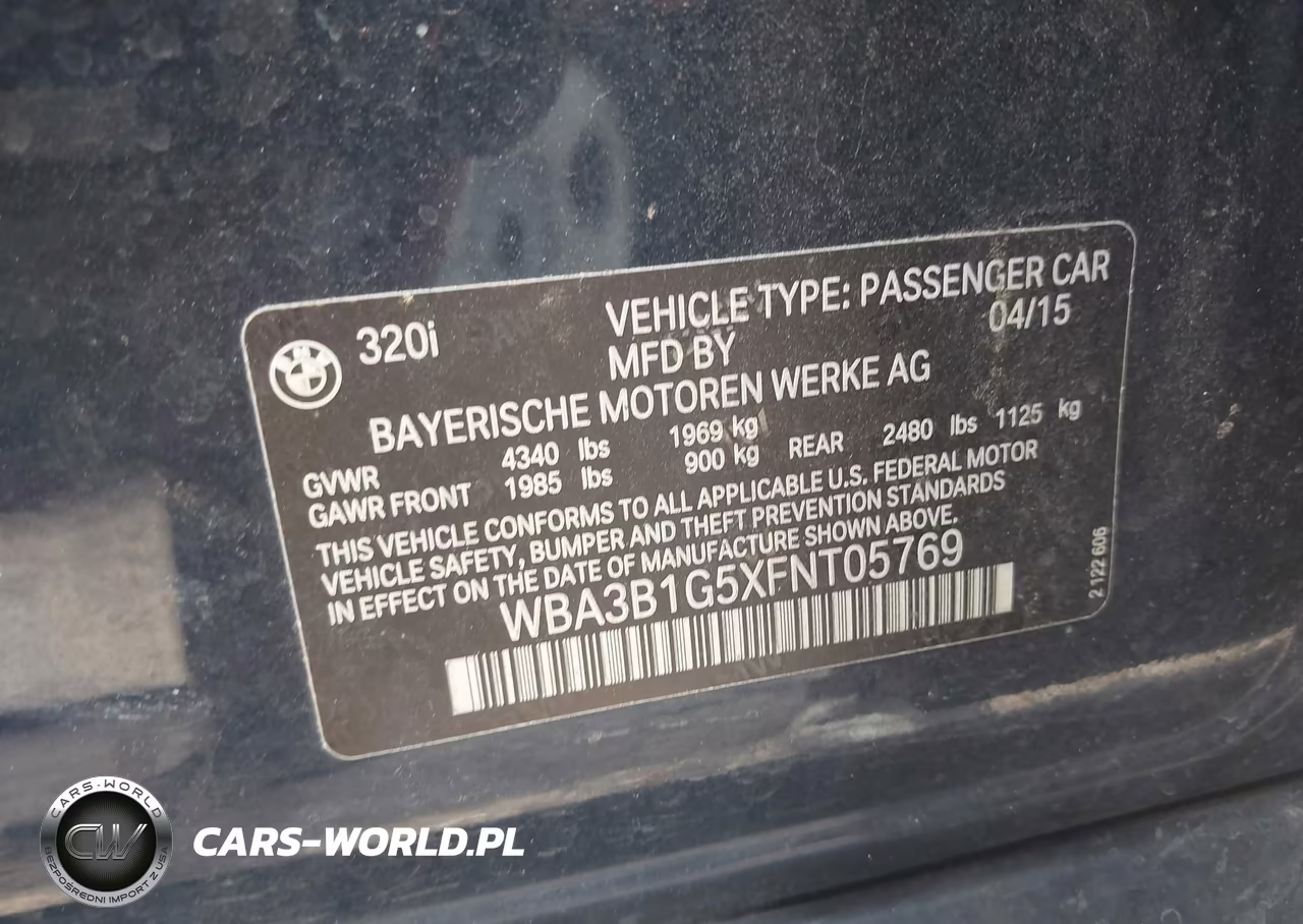 2015 BMW 320I VIN:WBA3B1G5XFNT05769 - 9