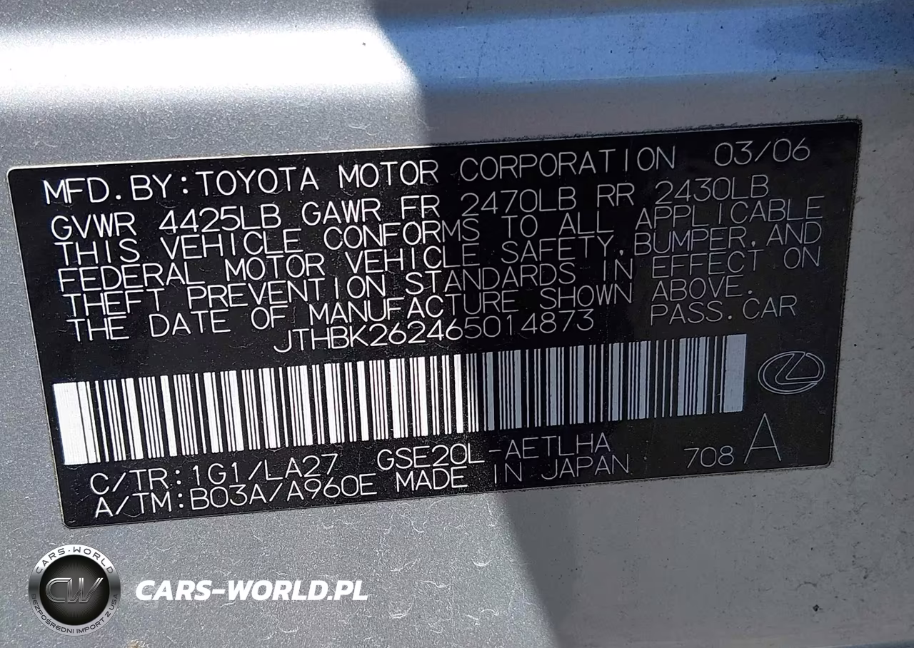 2006 Lexus Is 250 VIN:JTHBK262465014873 - 9