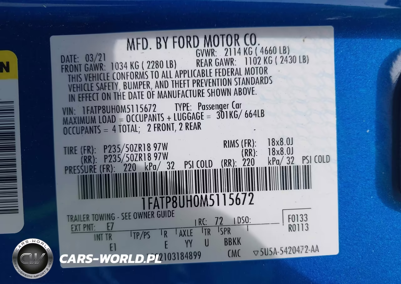 2021 Ford Mustang Ecoboost Premium VIN:1FATP8UH0M5115672 - 9
