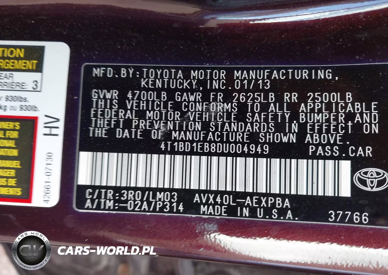 2013 Toyota Avalon Hybrid Limited VIN:4T1BD1EB8DU004949 - 9