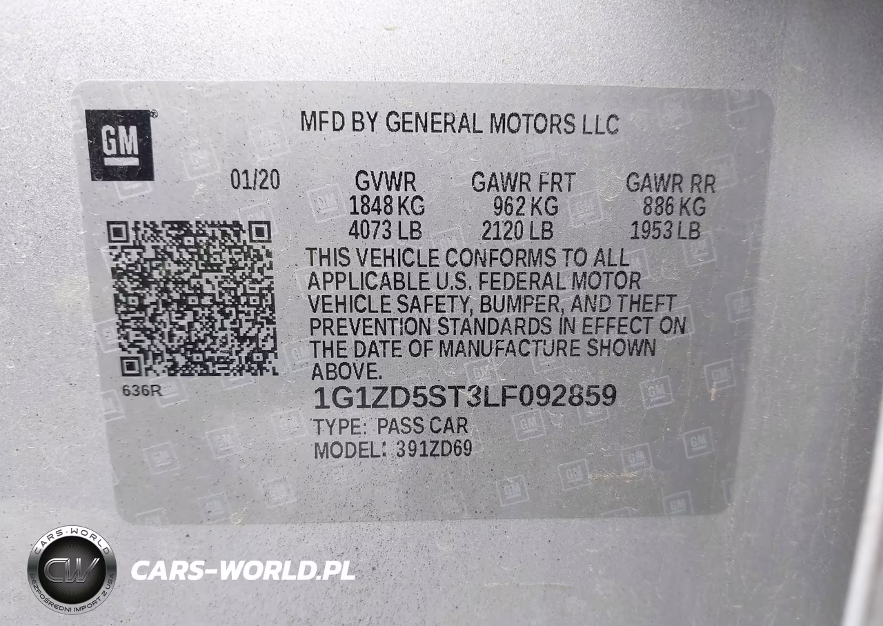 2020 Chevrolet Malibu Fwd Lt VIN:1G1ZD5ST3LF092859 - 9