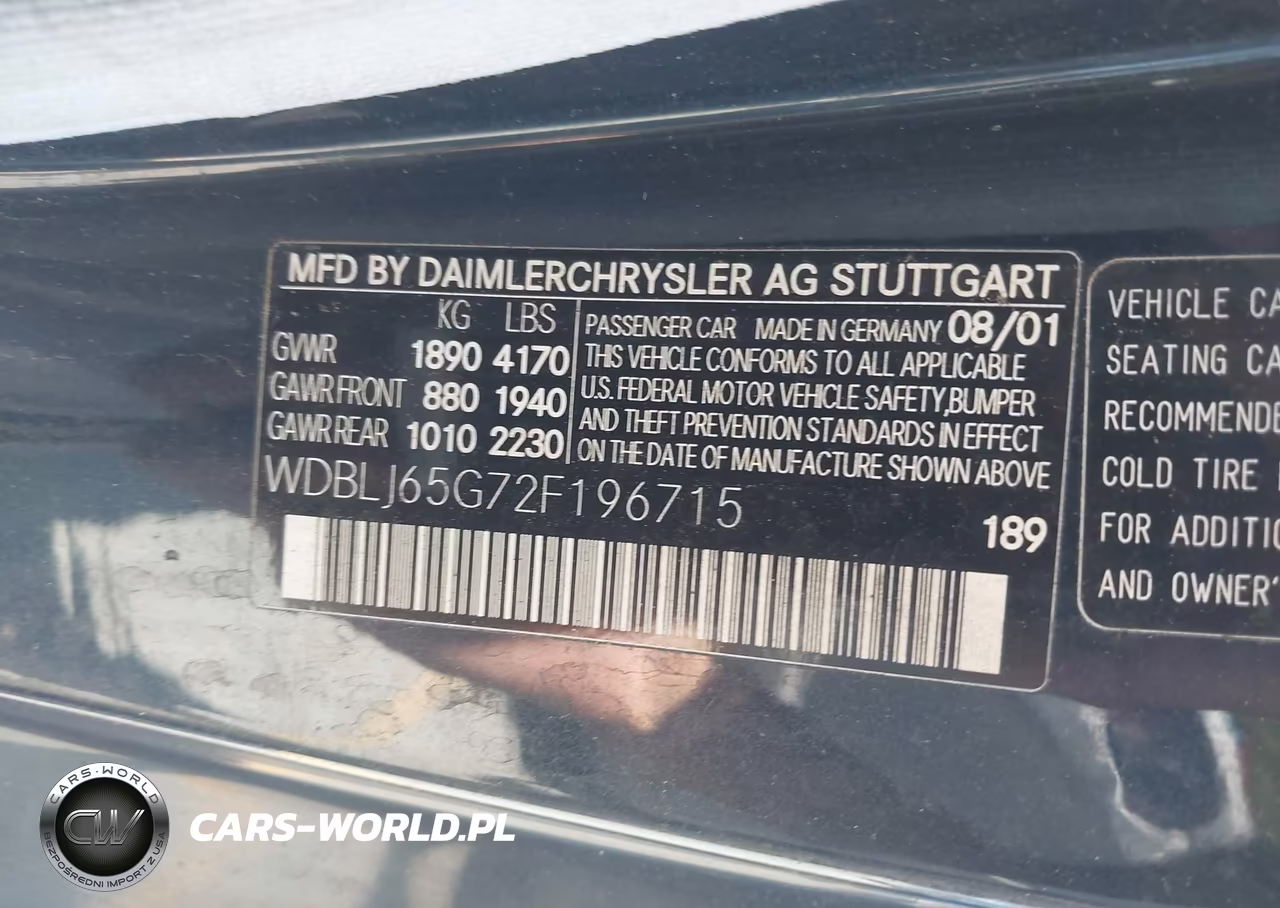 2002 Mercedes-Benz Clk 320 VIN:WDBLJ65G72F196715 - 9