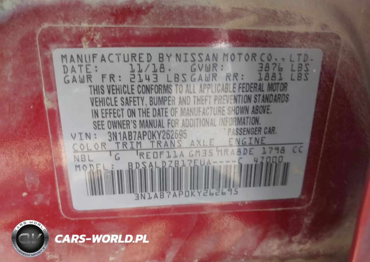 2019 Nissan Sentra Sv VIN:3N1AB7AP0KY262695 - 9
