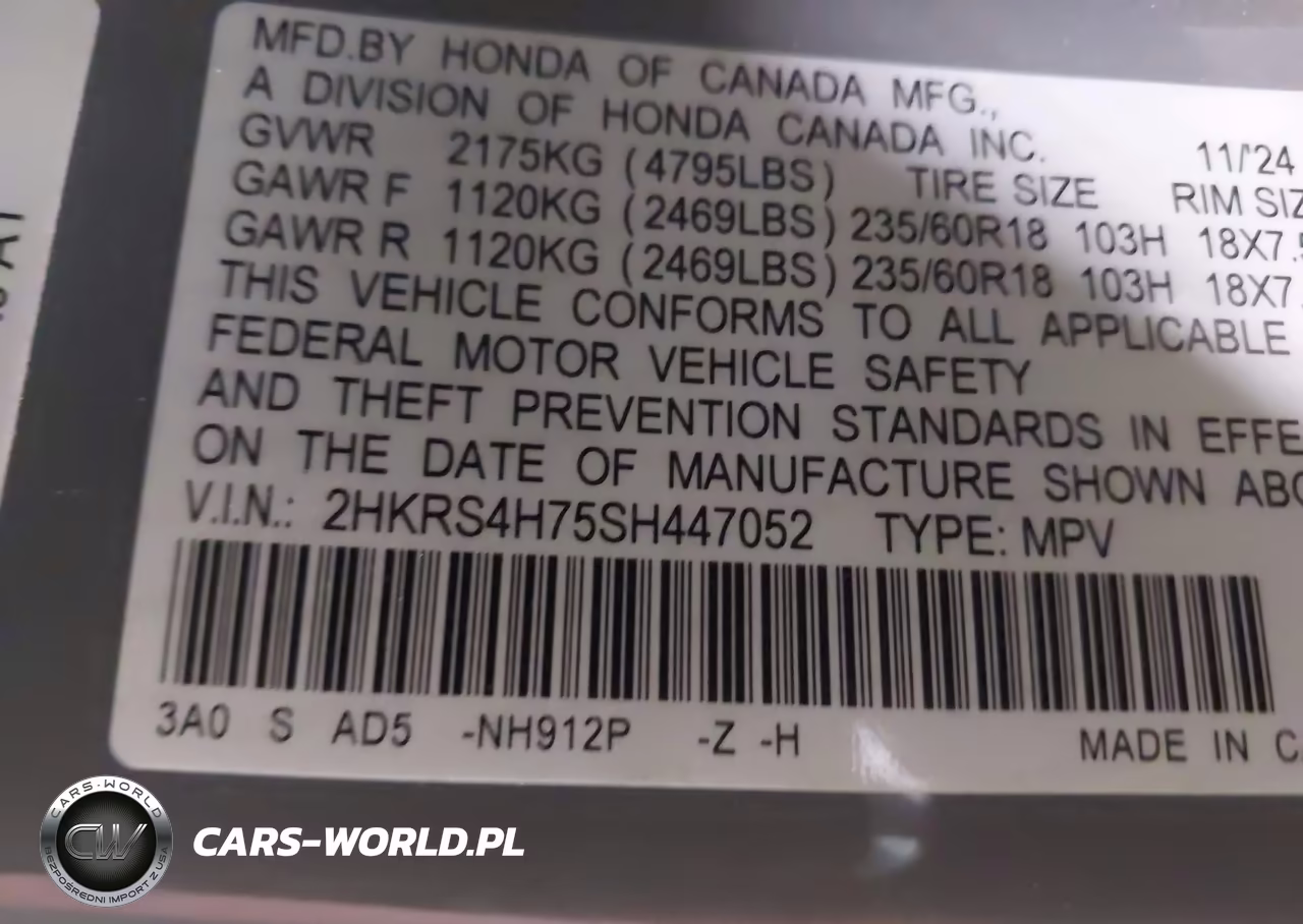 2025 Honda Cr-V Ex-L Awd VIN:2HKRS4H75SH447052 - 9