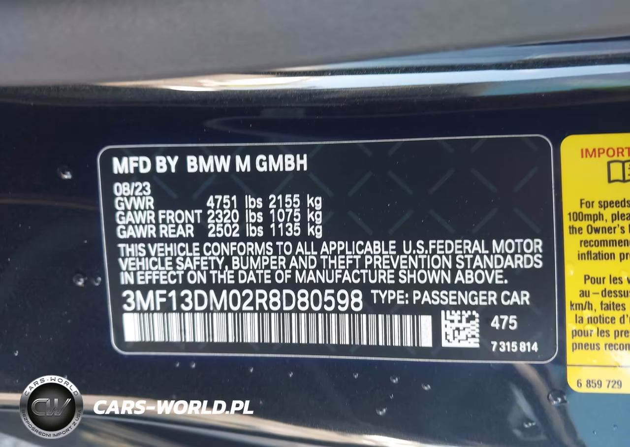 2024 BMW M2 VIN:3MF13DM02R8D80598 - 9