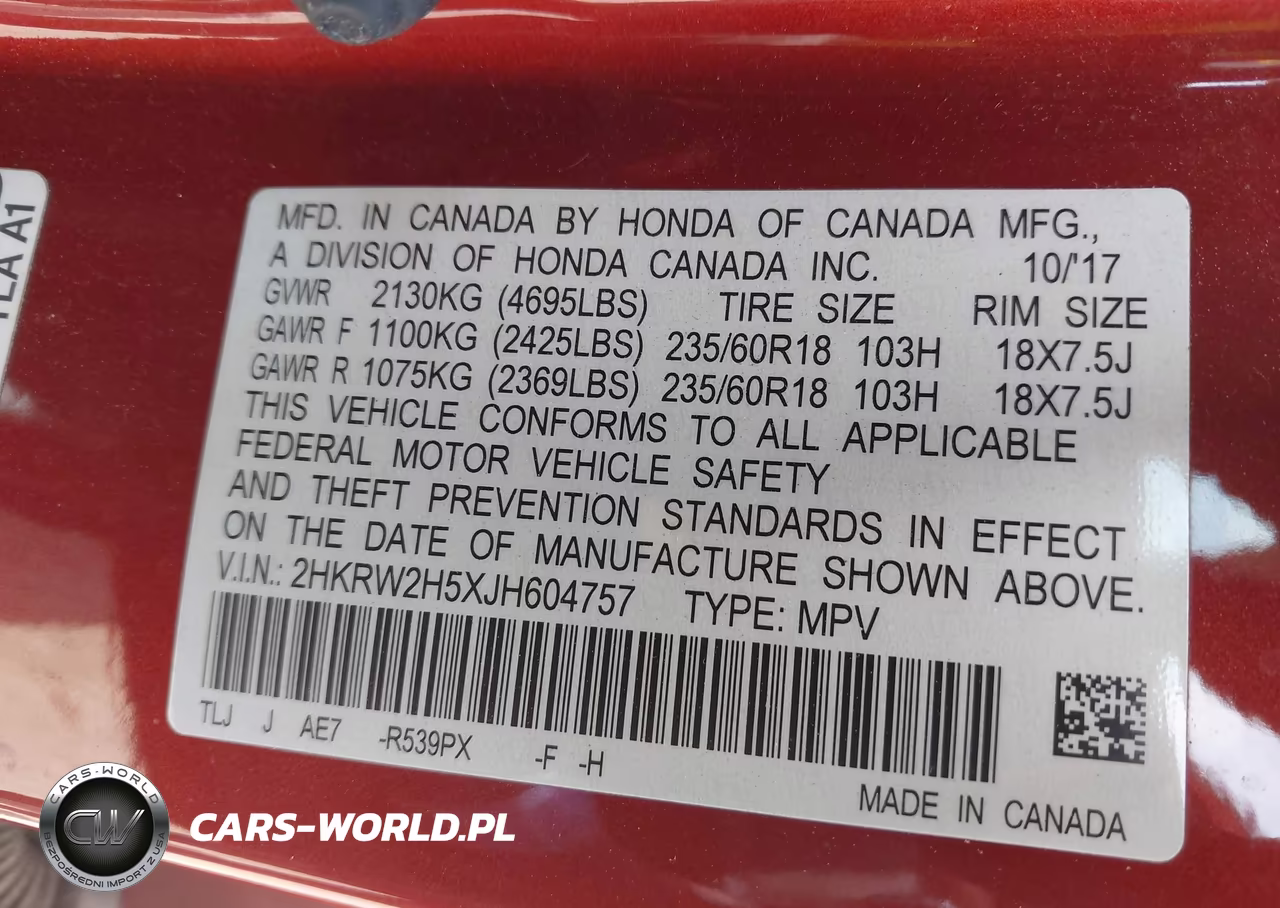 2018 Honda Cr-V Ex VIN:2HKRW2H5XJH604757 - 9
