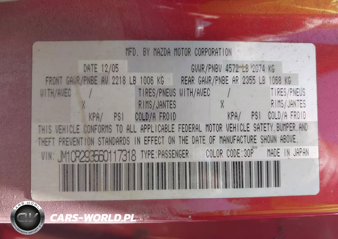 2006 Mazda Mazda5 Sport VIN:JM1CR293560117318 - 9