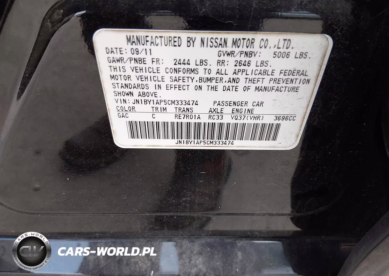 2012 Infiniti M37 VIN:JN1BY1AP5CM333474 - 9