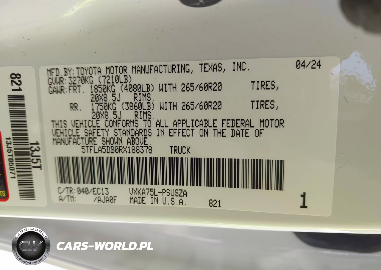 2024 Toyota Tundra Sr5 VIN:5TFLA5DB0RX188378 - 9